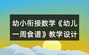 幼小銜接數(shù)學(xué)《幼兒一周食譜》教學(xué)設(shè)計(jì)