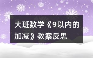 大班數學《9以內的加減》教案反思