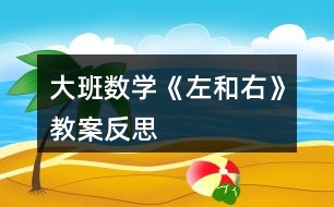 大班數(shù)學《左和右》教案反思