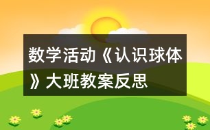 數(shù)學(xué)活動(dòng)《認(rèn)識(shí)球體》大班教案反思