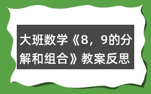 大班數(shù)學(xué)《8，9的分解和組合》教案反思