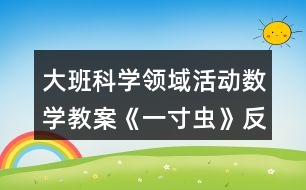 大班科學(xué)領(lǐng)域活動數(shù)學(xué)教案《一寸蟲》反思