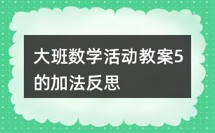 大班數(shù)學(xué)活動教案5的加法反思