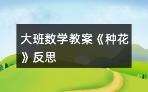 大班數(shù)學(xué)教案《種花》反思