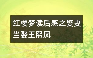 紅樓夢讀后感之娶妻當(dāng)娶王熙鳳