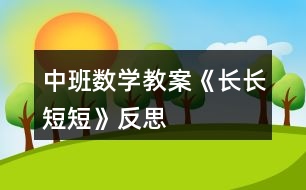 中班數學教案《長長短短》反思