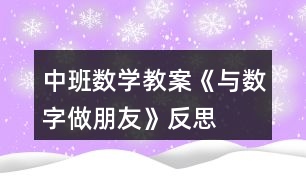 中班數(shù)學教案《與數(shù)字做朋友》反思