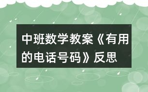 中班數(shù)學(xué)教案《有用的電話號碼》反思