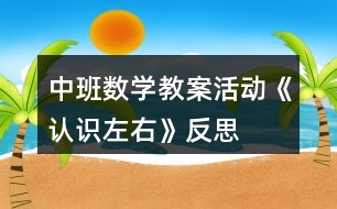 中班數(shù)學教案活動《認識左右》反思