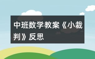 中班數(shù)學教案《小裁判》反思