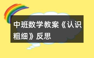 中班數(shù)學教案《認識粗細》反思