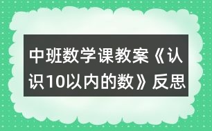 中班數(shù)學課教案《認識10以內(nèi)的數(shù)》反思