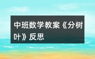 中班數(shù)學教案《分樹葉》反思