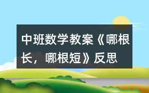 中班數(shù)學(xué)教案《哪根長，哪根短》反思