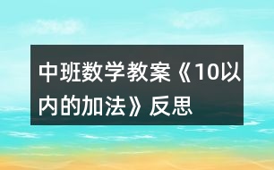 中班數(shù)學教案《10以內(nèi)的加法》反思