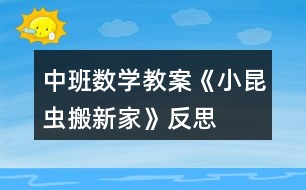 中班數(shù)學(xué)教案《小昆蟲(chóng)搬新家》反思