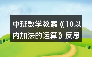 中班數(shù)學(xué)教案《10以內(nèi)加法的運算》反思