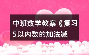 中班數學教案《復習5以內數的加法、減法》反思