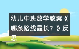 幼兒中班數(shù)學教案《哪條路線最長？》反思