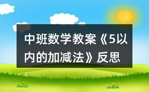 中班數(shù)學教案《5以內(nèi)的加減法》反思