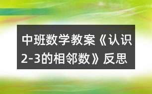 中班數(shù)學教案《認識2-3的相鄰數(shù)》反思