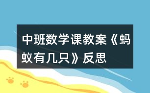 中班數(shù)學(xué)課教案《螞蟻有幾只》反思