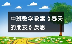 中班數(shù)學(xué)教案《春天的朋友》反思