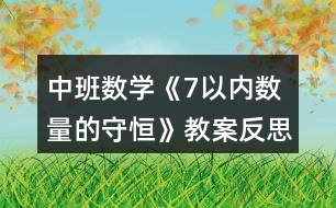 中班數(shù)學(xué)《7以內(nèi)數(shù)量的守恒》教案反思