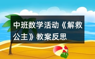 中班數(shù)學(xué)活動《解救公主》教案反思