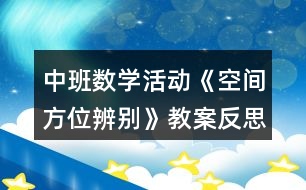 中班數(shù)學(xué)活動《空間方位辨別》教案反思