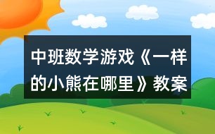 中班數學游戲《一樣的小熊在哪里》教案反思