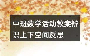 中班數(shù)學(xué)活動教案辨識上下空間反思