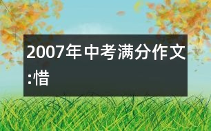 2007年中考滿分作文:惜