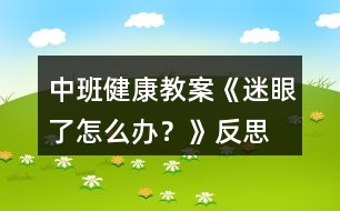 中班健康教案《迷眼了怎么辦？》反思