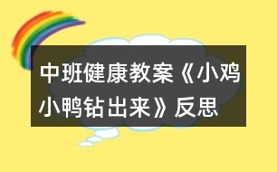 中班健康教案《小雞小鴨鉆出來(lái)》反思