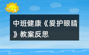 中班健康《愛(ài)護(hù)眼睛》教案反思