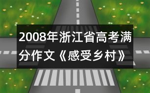 2008年浙江省高考滿分作文《感受鄉(xiāng)村》