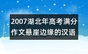 2007湖北年高考滿分作文：懸崖邊緣的漢語(yǔ)文化