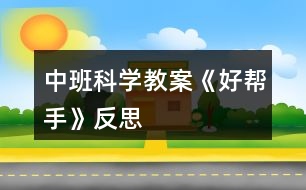 中班科學教案《好幫手》反思