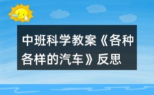 中班科學(xué)教案《各種各樣的汽車》反思