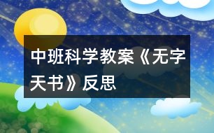 中班科學教案《無字天書》反思