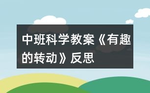 中班科學教案《有趣的轉動》反思