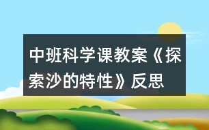 中班科學(xué)課教案《探索沙的特性》反思