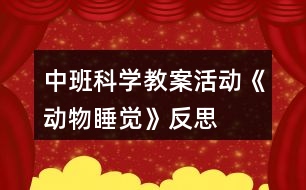 中班科學教案活動《動物睡覺》反思