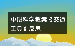 中班科學教案《交通工具》反思