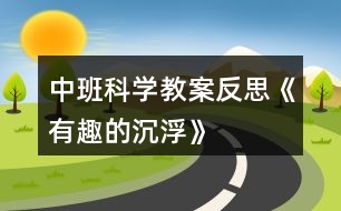 中班科學(xué)教案反思《有趣的沉浮》