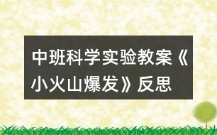 中班科學(xué)實驗教案《小火山爆發(fā)》反思