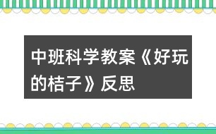 中班科學(xué)教案《好玩的桔子》反思