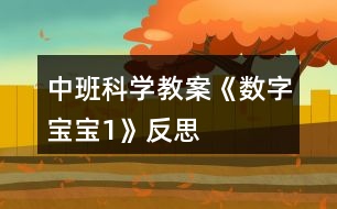 中班科學教案《數字寶寶“1＂》反思