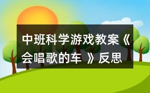 中班科學(xué)游戲教案《會(huì)唱歌的車 》反思